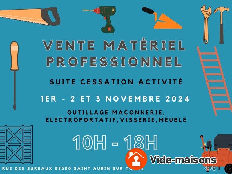 Vente matériel professionnel suite cessation d’activité