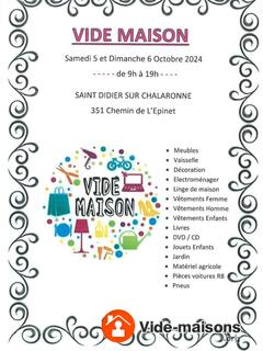 Photo du vide-maison Vide maison 5 et 6 octobre 2024