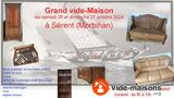 Vide maison avec beau mobilier en merisier, outillage, vins.