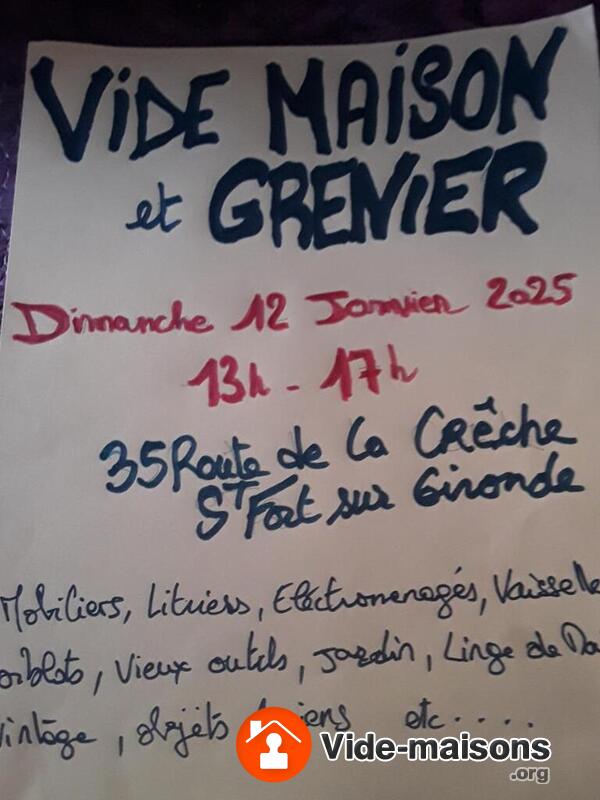 Vide maison et grenier