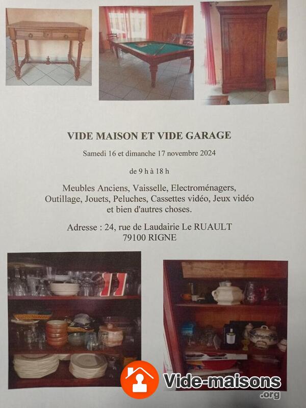 Vide maison et vide garage