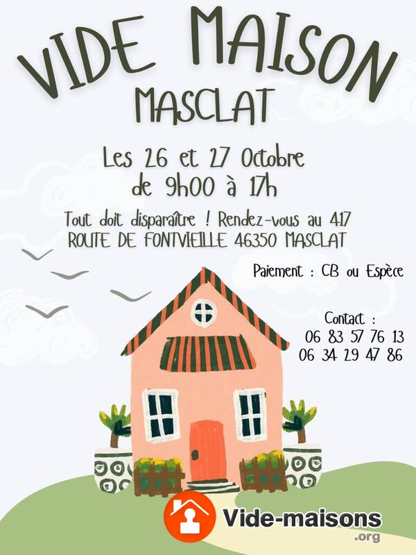 Vide maison à Masclat(46)