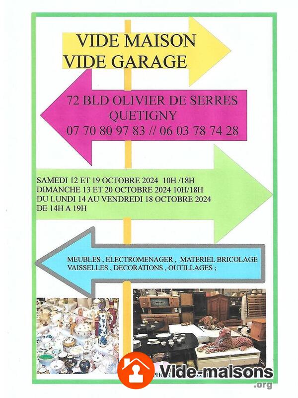 vide maison : vide garage